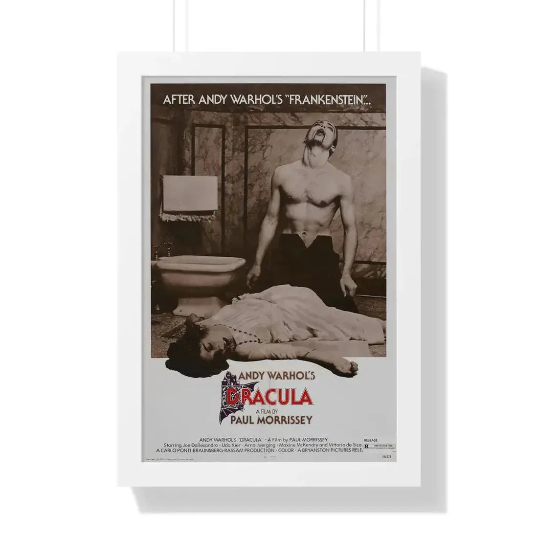 ANDY WARHOL'S DRACULA (2) 1974 - Framed Movie Poster 16″ x 24″ White - The Sticker Space