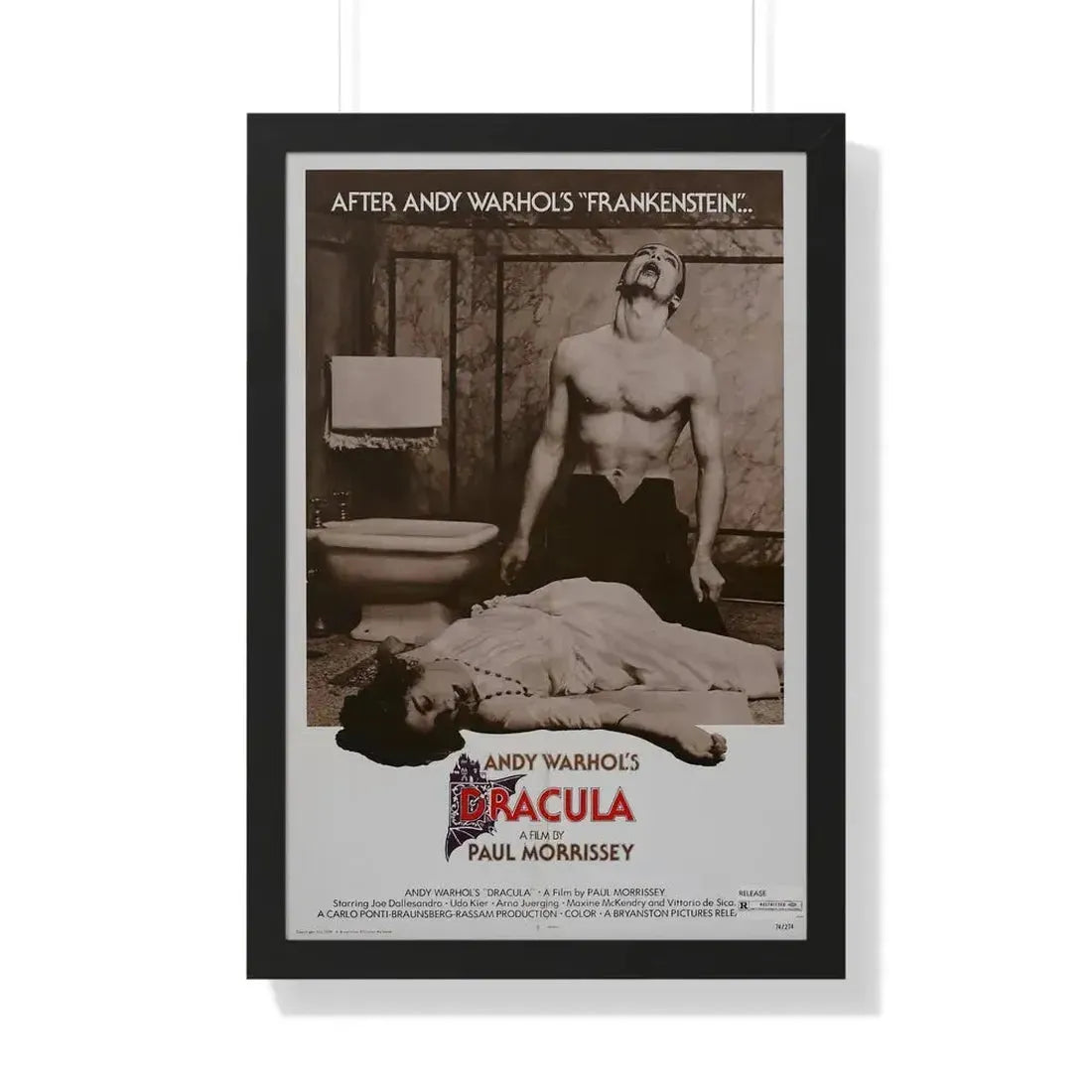 ANDY WARHOL'S DRACULA (2) 1974 - Framed Movie Poster 20" x 30" Black - The Sticker Space