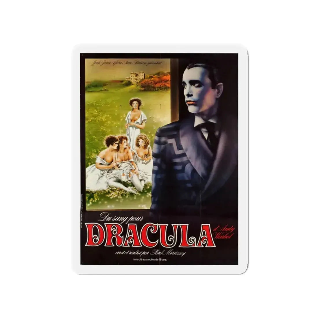 ANDY WARHOL'S DRACULA (FRENCH) 1974 Movie Poster - Refrigerator Magnet 4 Inch - The Sticker Space