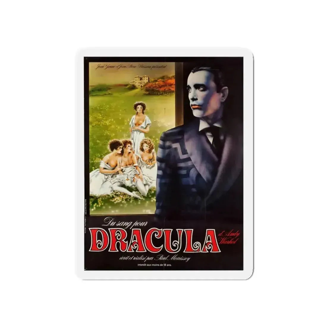 ANDY WARHOL'S DRACULA (FRENCH) 1974 Movie Poster - Refrigerator Magnet - The Sticker Space