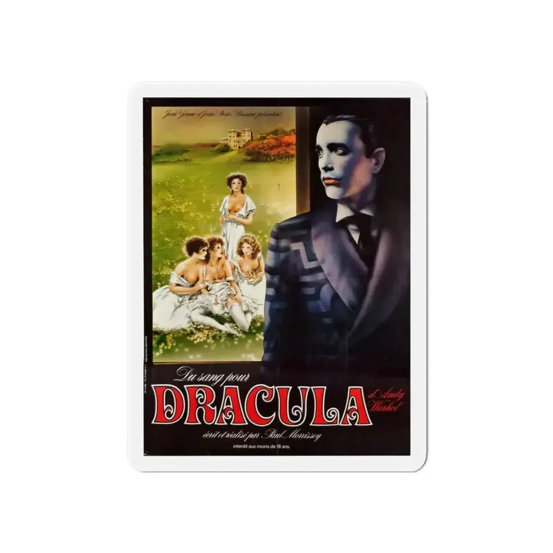 ANDY WARHOL'S DRACULA (FRENCH) 1974 Movie Poster - Refrigerator Magnet - The Sticker Space