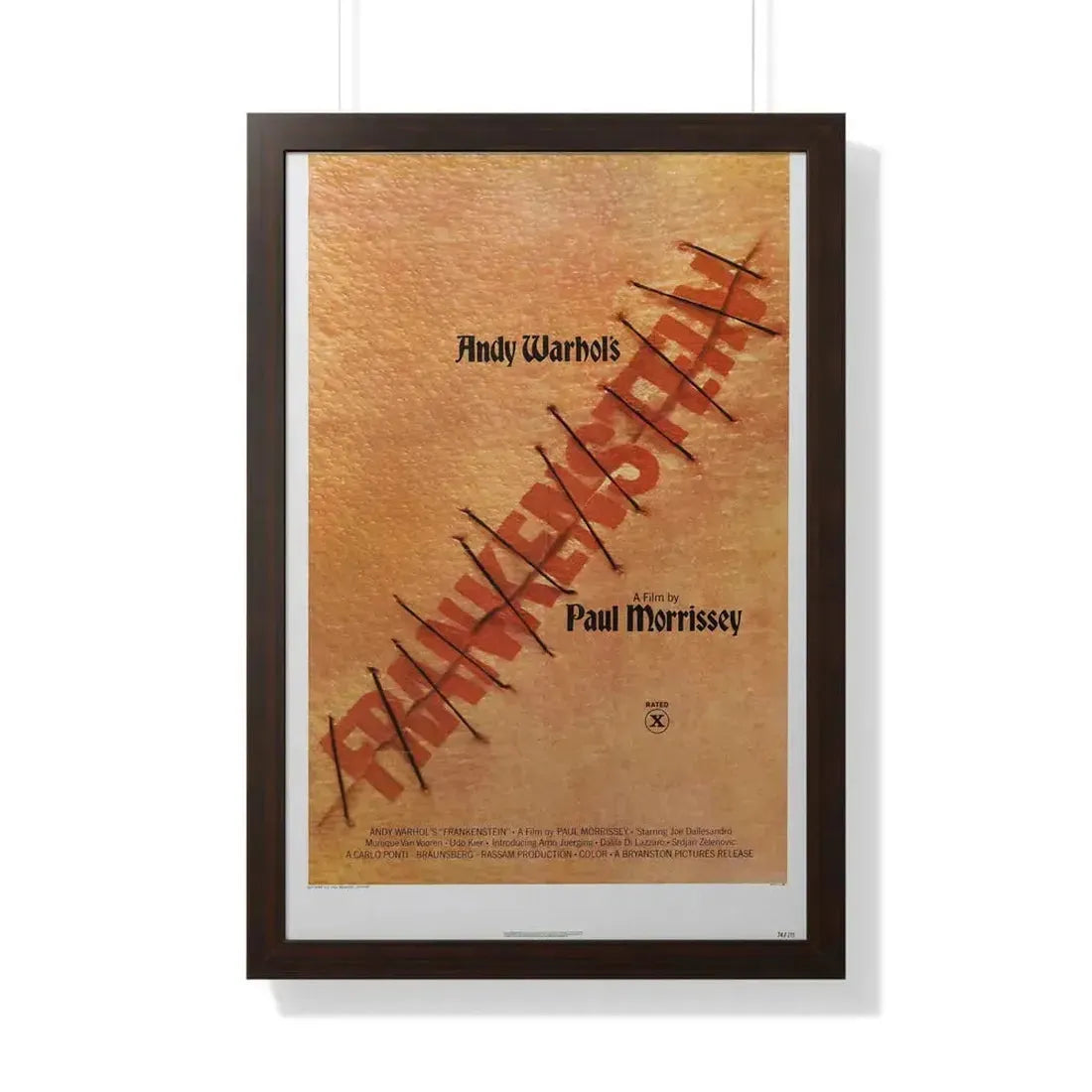 ANDY WARHOL'S FRANKENSTEIN 1973 - Framed Movie Poster 20" x 30" Walnut - The Sticker Space