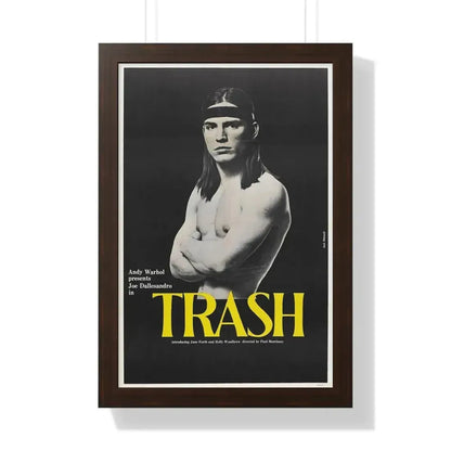 ANDY WARHOL'S TRASH 1970 - Framed Movie Poster 16″ x 24″ Walnut - The Sticker Space