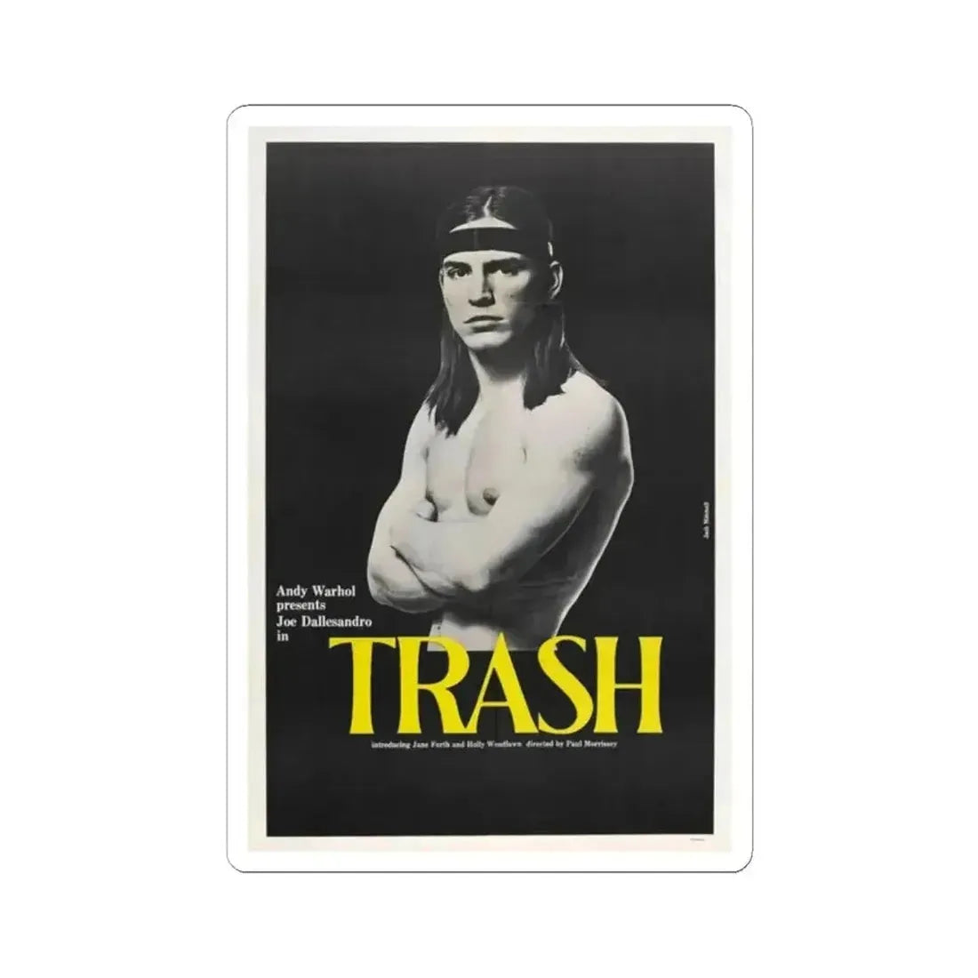 ANDY WARHOL'S TRASH 1970 Movie Poster - STICKER Vinyl Kiss-Cut Decal 2 Inch White - The Sticker Space