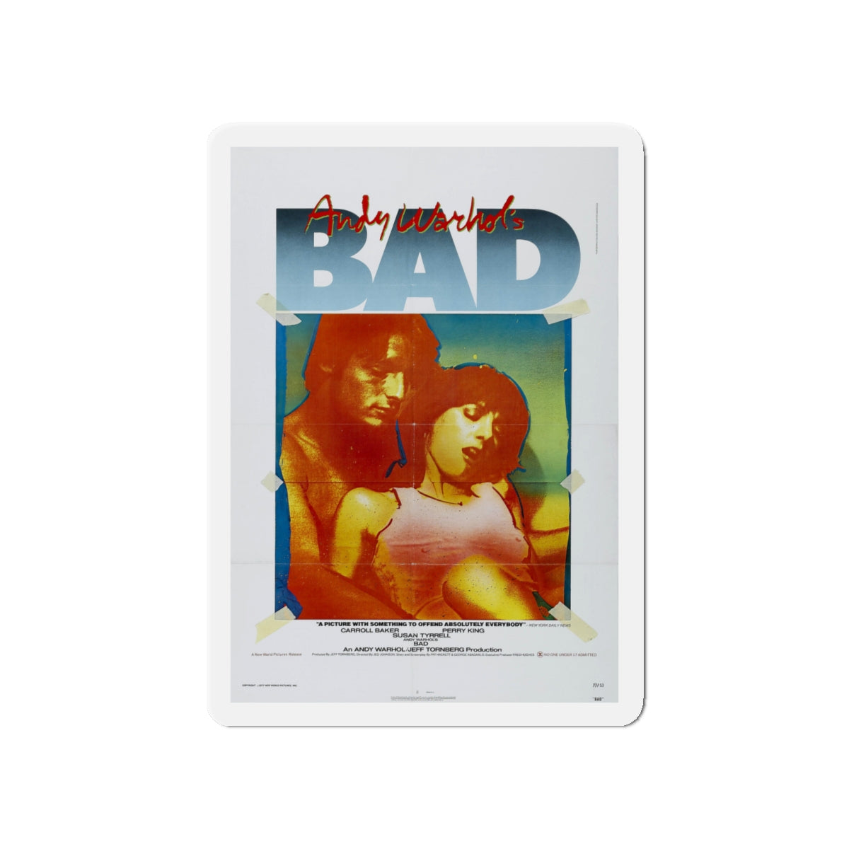 ANDY WARHOL'S BAD 1977 Movie Poster - Die-Cut Magnet-5" x 5"-The Sticker Space