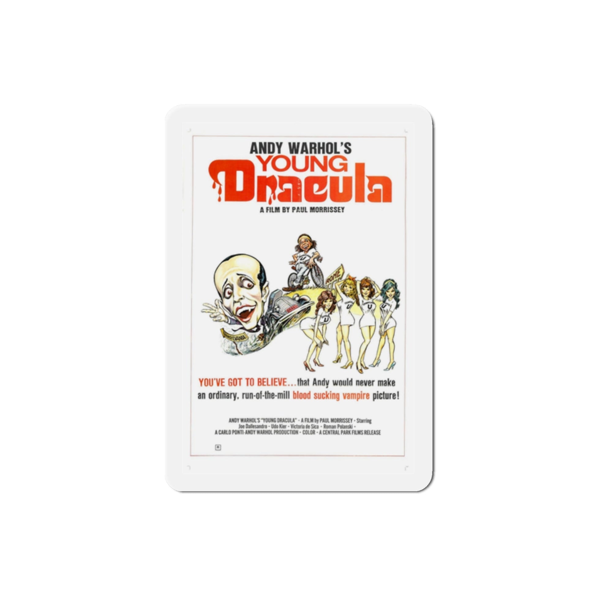 Andy Warhol's Dracula 1974 2 Movie Poster Die-Cut Magnet-2 Inch-The Sticker Space