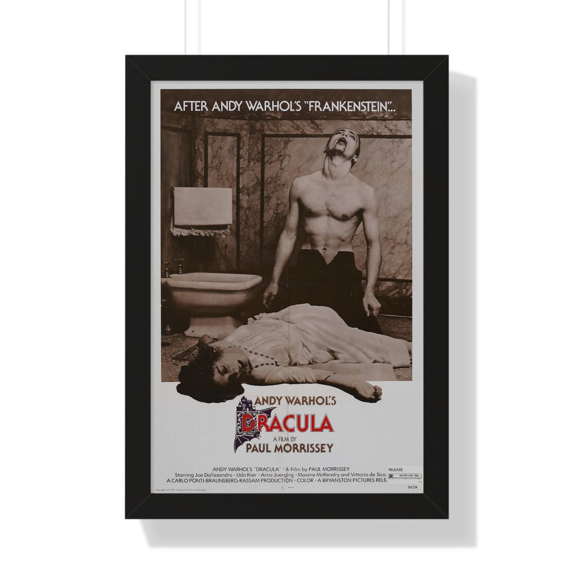 ANDY WARHOL'S DRACULA (2) 1974 - Framed Movie Poster-16″ x 24″-The Sticker Space