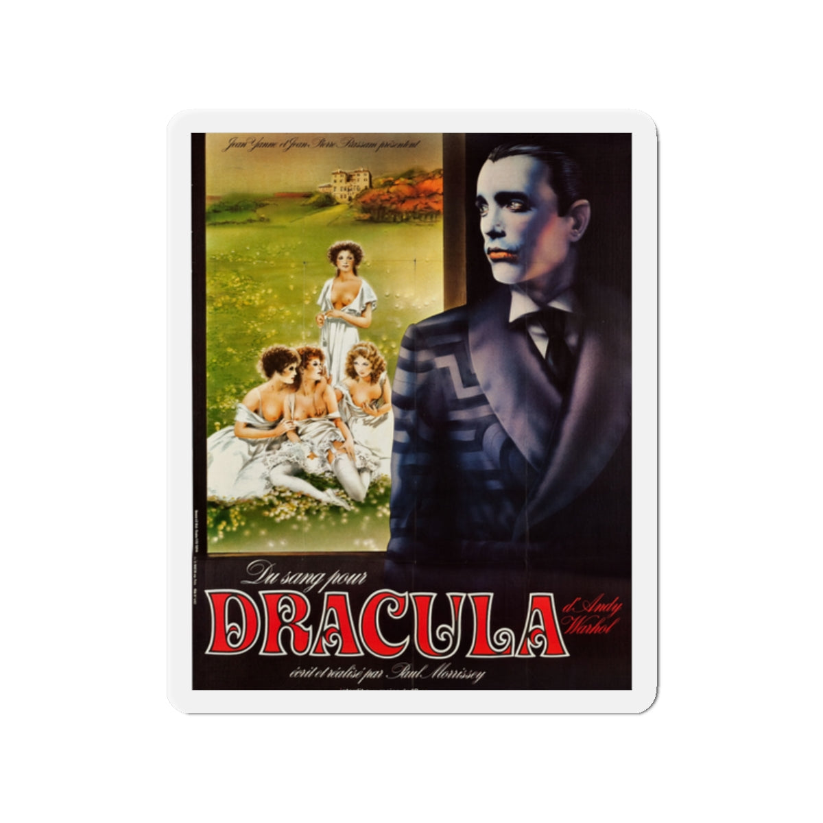 ANDY WARHOL'S DRACULA (FRENCH) 1974 Movie Poster - Die-Cut Magnet-2" x 2"-The Sticker Space