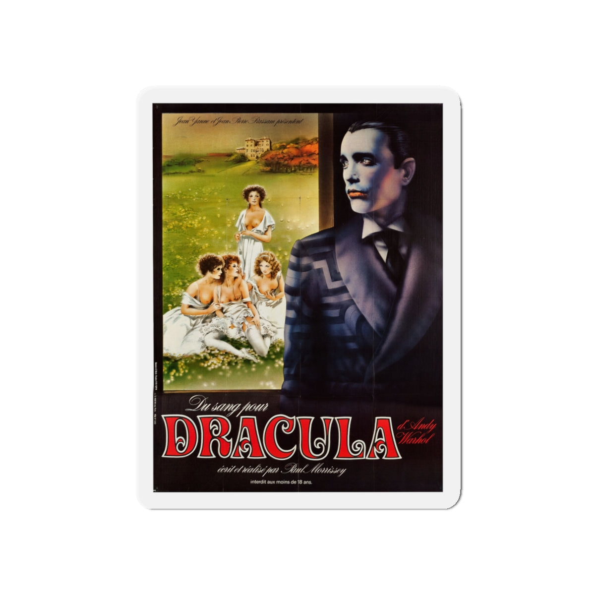 ANDY WARHOL'S DRACULA (FRENCH) 1974 Movie Poster - Die-Cut Magnet-5" x 5"-The Sticker Space