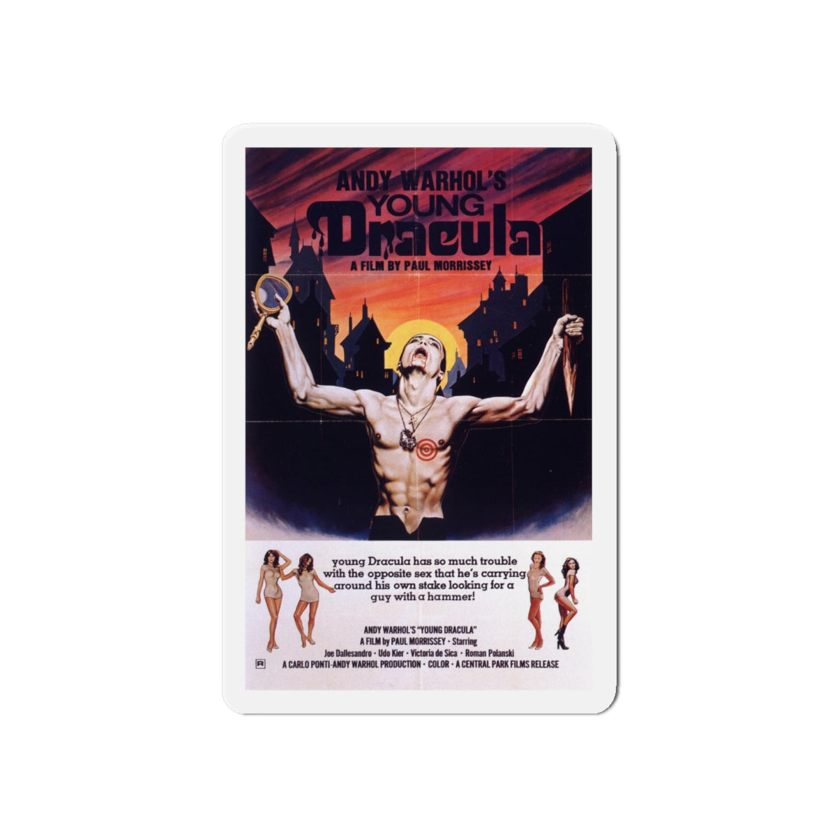 ANDY WARHOL'S YOUNG DRACULA (ANDY WARHOL'S DRACULA)(2) 1974 Movie Poster - Die-Cut Magnet-6 × 6"-The Sticker Space