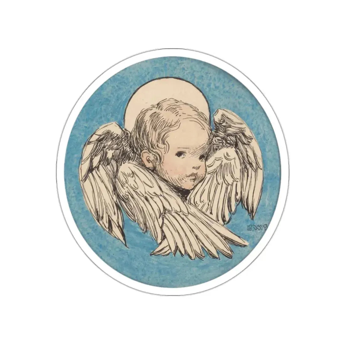 Angel, A Child's Prayer interior book illustration, 1926 (Magazine Illustration) STICKER Vinyl Die-Cut Decal White Die-Cut 2 Inch - The Sticker Space