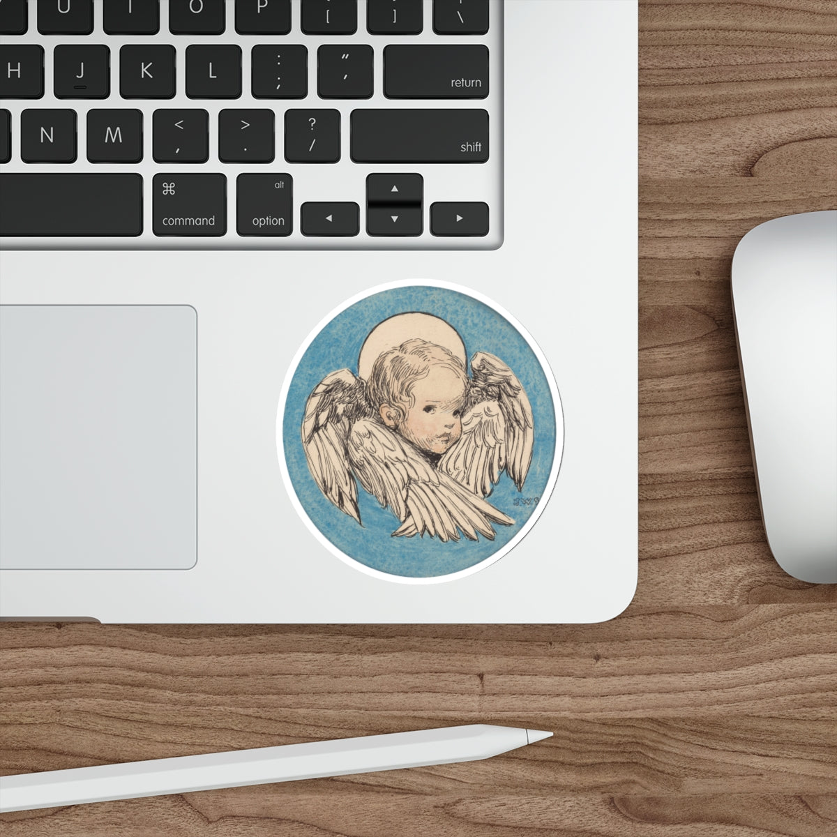 Angel, A Child's Prayer interior book illustration, 1926 (Magazine Illustration) STICKER Vinyl Die-Cut Decal-The Sticker Space