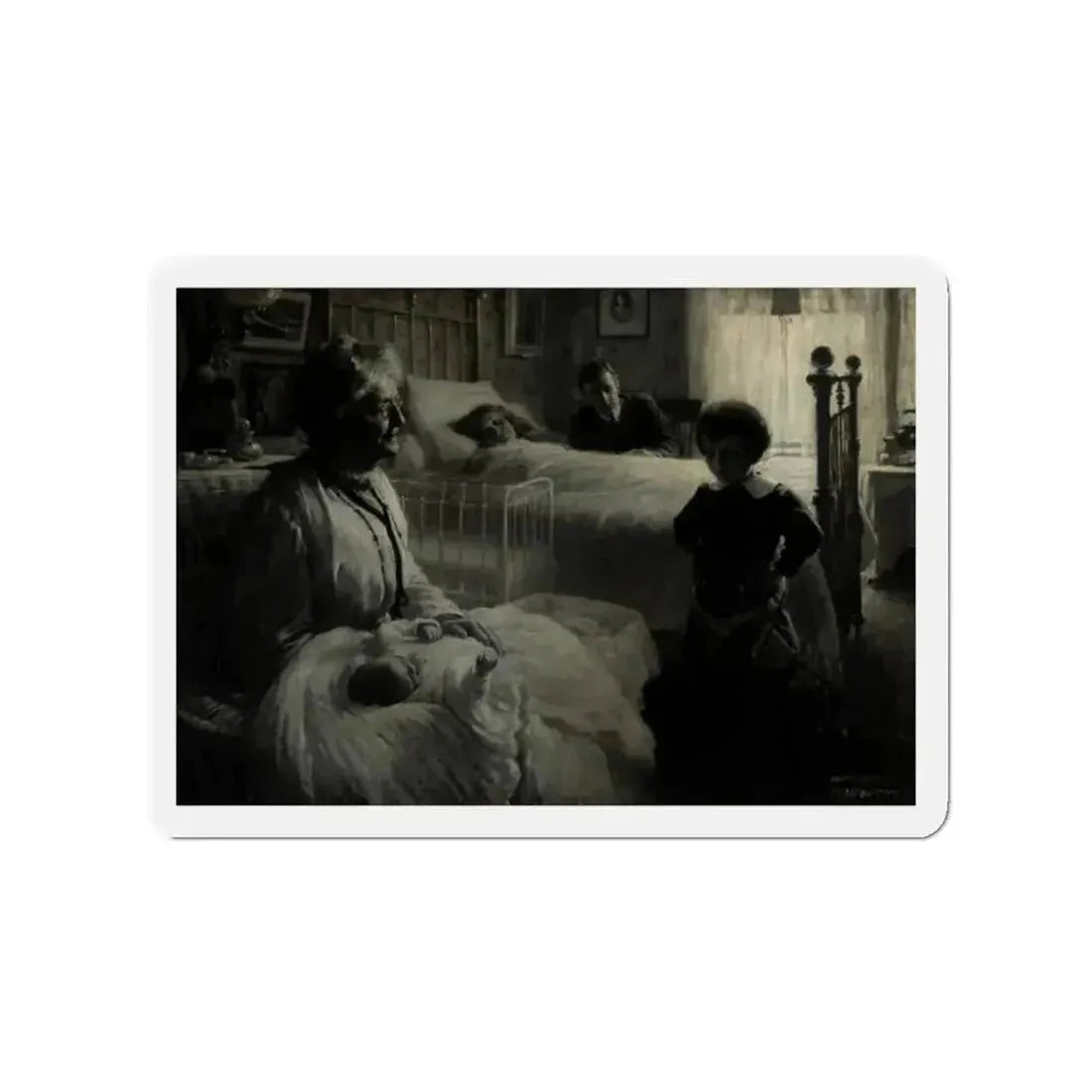 Angel Girl, American Boy magazine interior illustration, 1909 (Magazine Illustration) Refrigerator Magnet 2 Inch - The Sticker Space