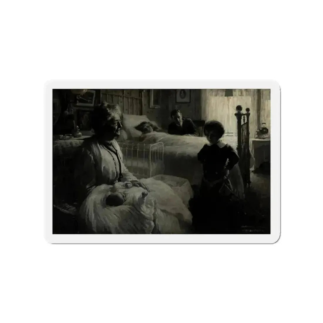 Angel Girl, American Boy magazine interior illustration, 1909 (Magazine Illustration) Refrigerator Magnet 3 Inch - The Sticker Space