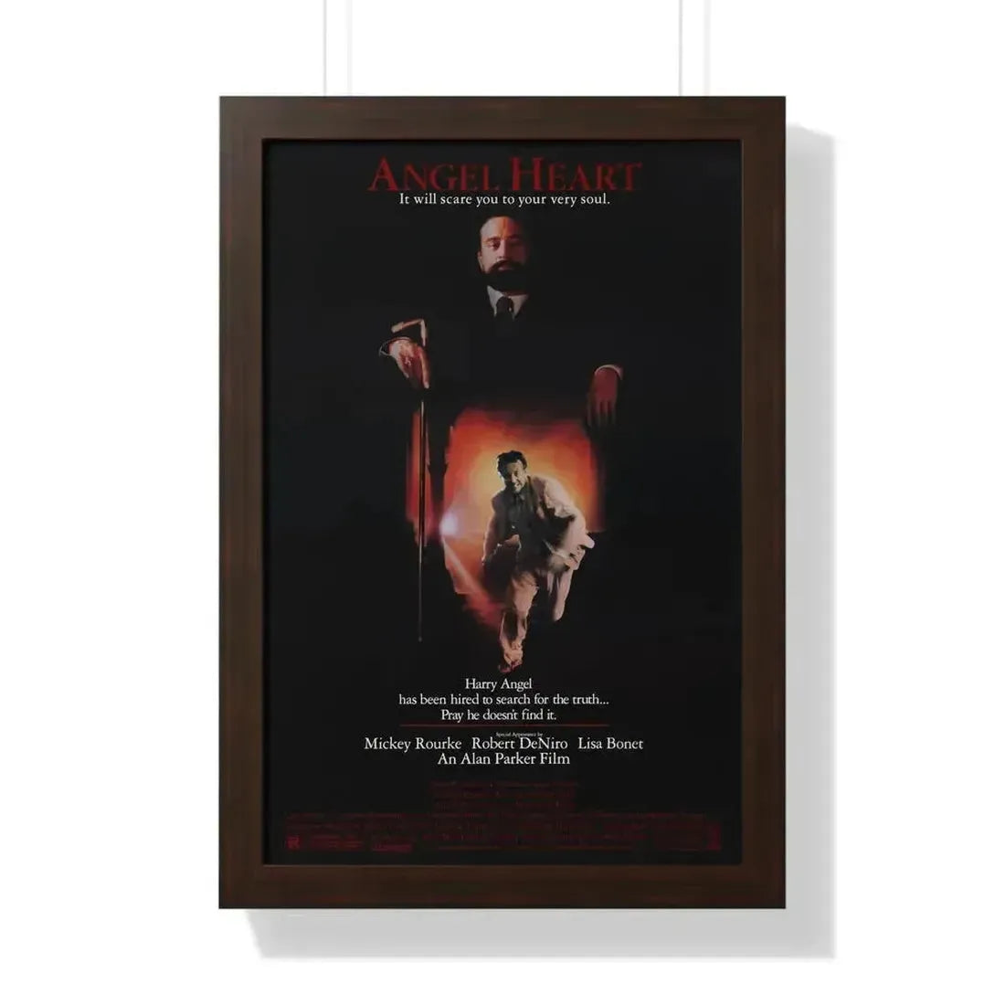 ANGEL HEART 1987 - Framed Movie Poster 16″ x 24″ Walnut - The Sticker Space