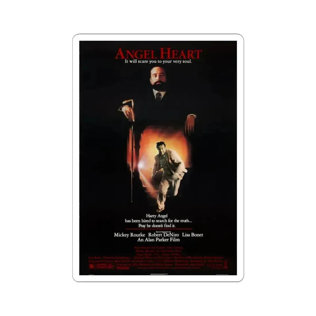Angel Heart 1987 Movie Poster - STICKER Vinyl Kiss-Cut Decal 4 Inch White - The Sticker Space