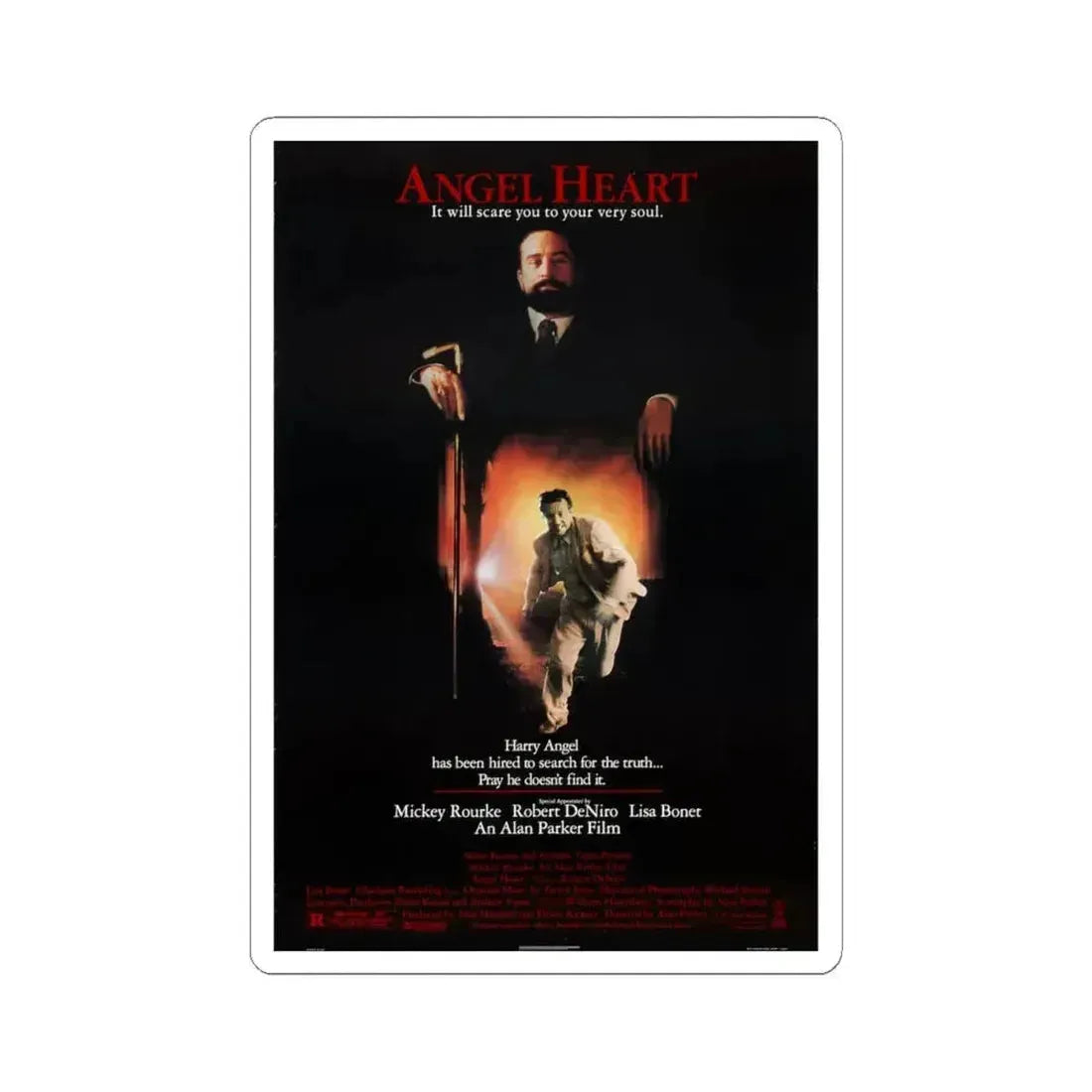 Angel Heart 1987 Movie Poster - STICKER Vinyl Kiss-Cut Decal 6 Inch White - The Sticker Space