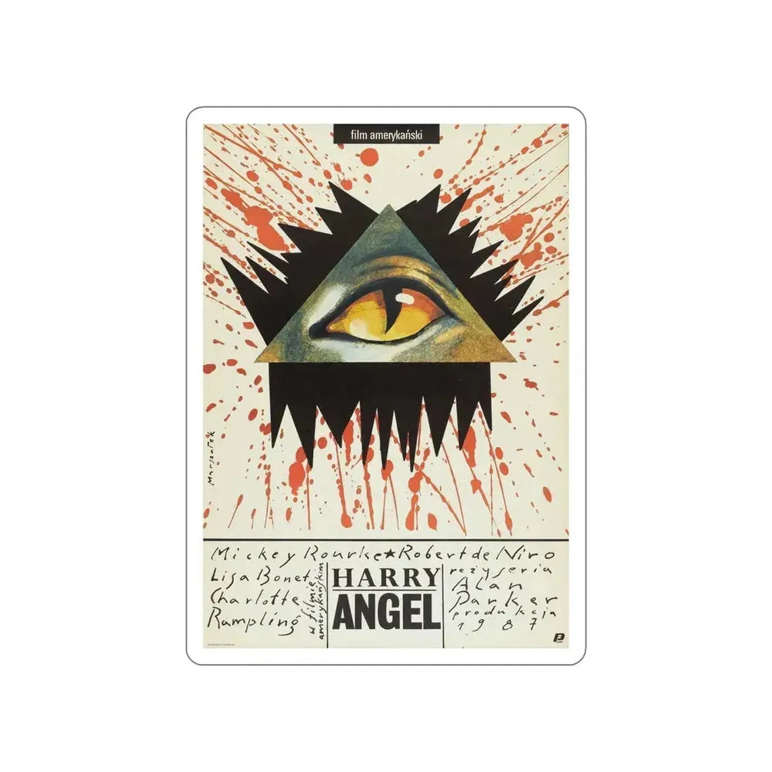 ANGEL HEART (POLISH) 1987 Movie Poster STICKER Vinyl Die-Cut Decal 6 Inch - The Sticker Space