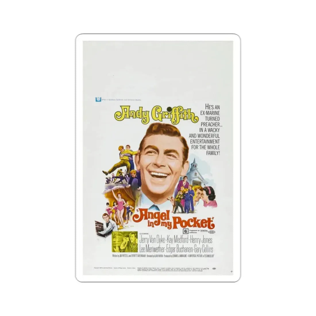 Angel in My Pocket 1969 Movie Poster STICKER Vinyl Die-Cut Decal 2 Inch - The Sticker Space