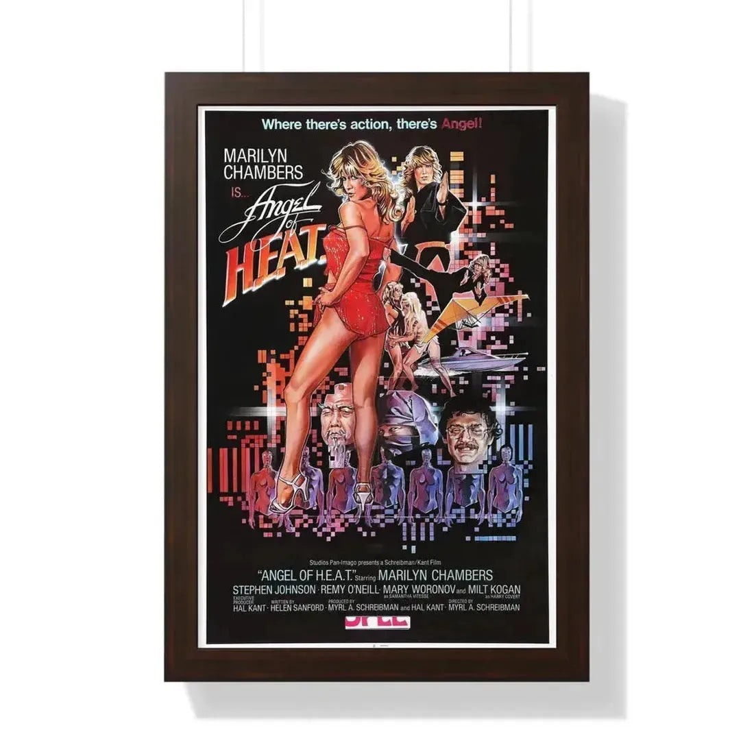 ANGEL OF HEAT 1983 - Framed Movie Poster 16″ x 24″ Walnut - The Sticker Space