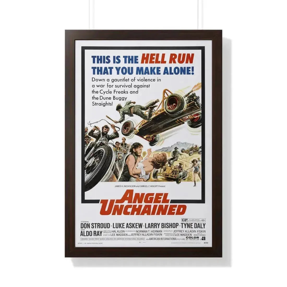 ANGEL UNCHAINED 1970 - Framed Movie Poster 20" x 30" Walnut - The Sticker Space