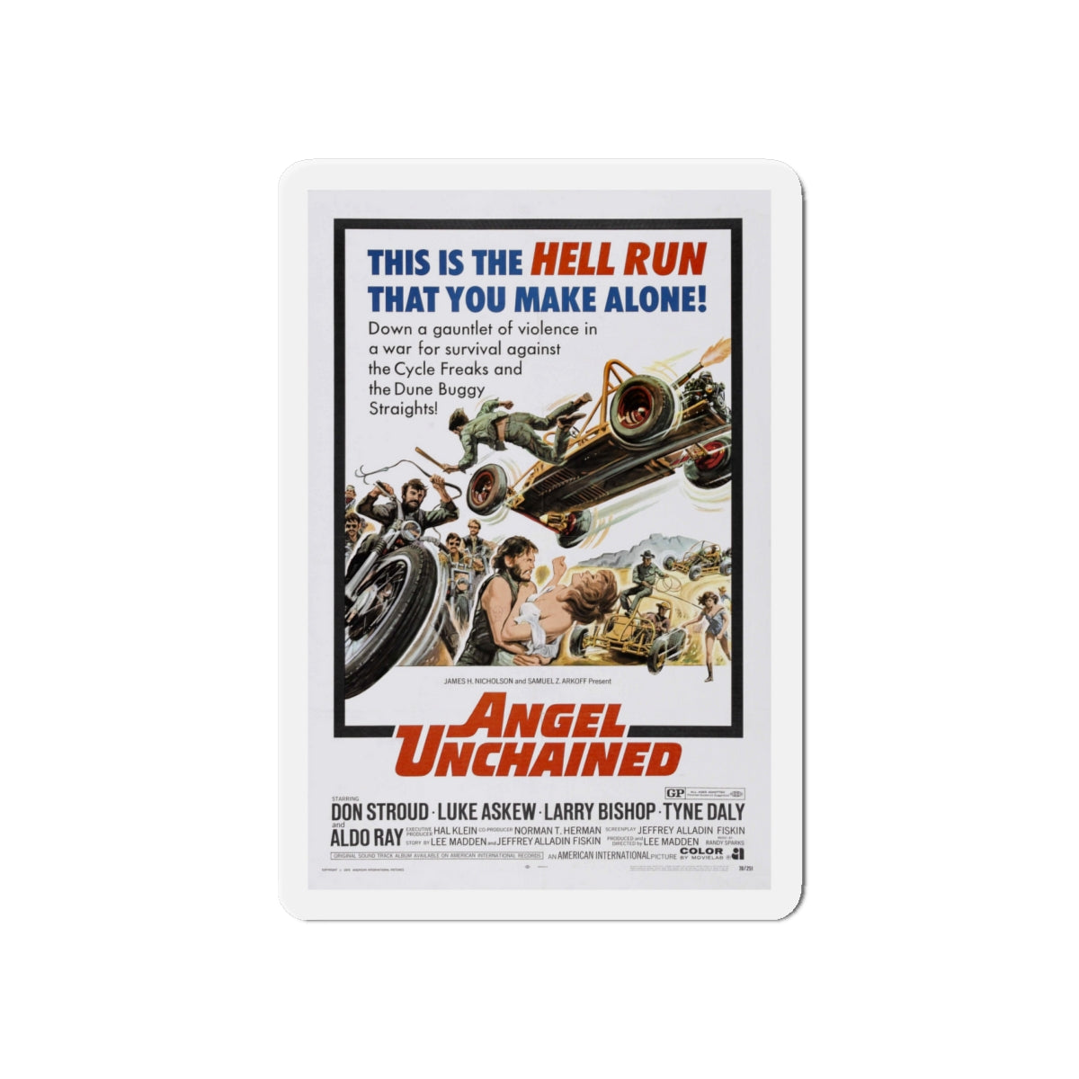 ANGEL UNCHAINED 1970 Movie Poster - Die-Cut Magnet-6 × 6"-The Sticker Space