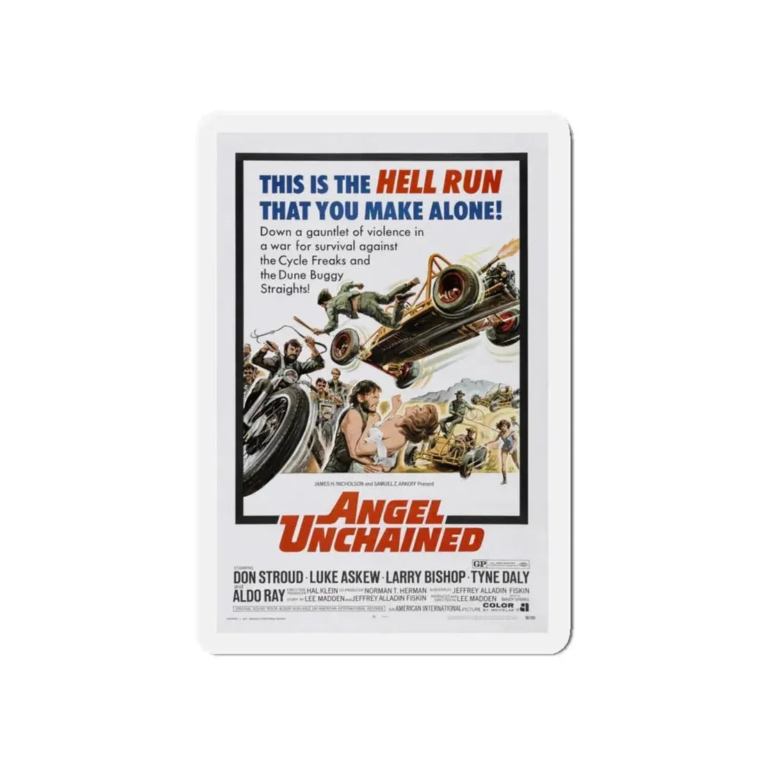 ANGEL UNCHAINED 1970 Movie Poster - Refrigerator Magnet 5 Inch - The Sticker Space