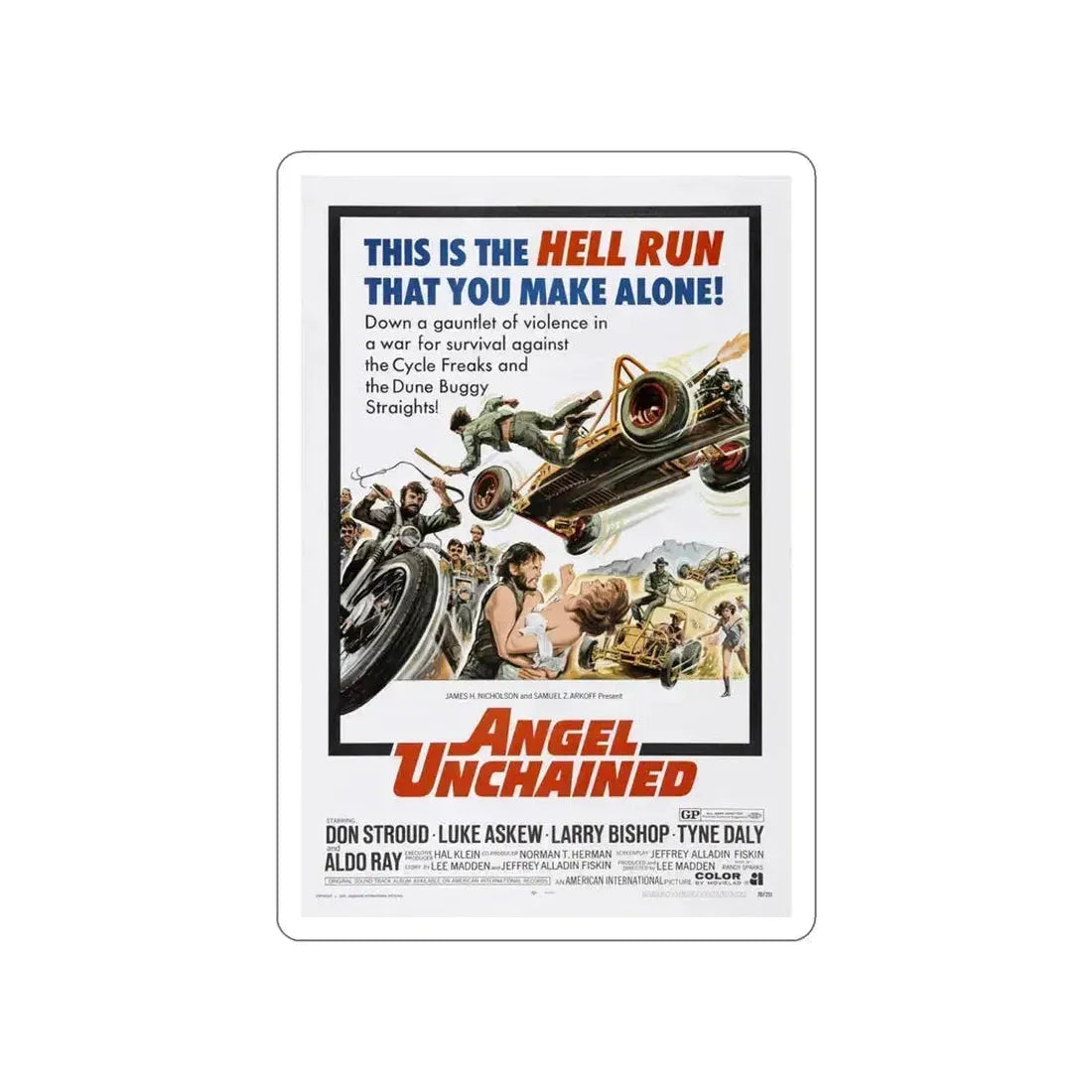 ANGEL UNCHAINED 1970 Movie Poster STICKER Vinyl Die-Cut Decal 5 Inch - The Sticker Space