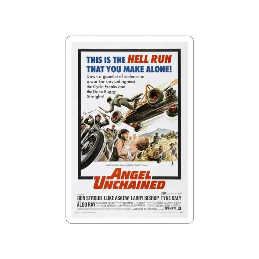 ANGEL UNCHAINED 1970 Movie Poster STICKER Vinyl Die-Cut Decal - The Sticker Space