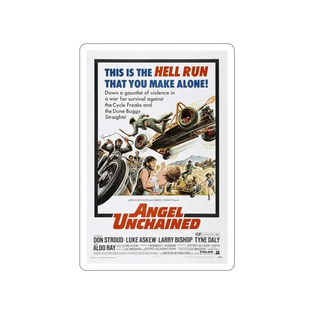 ANGEL UNCHAINED 1970 Movie Poster STICKER Vinyl Die-Cut Decal - The Sticker Space
