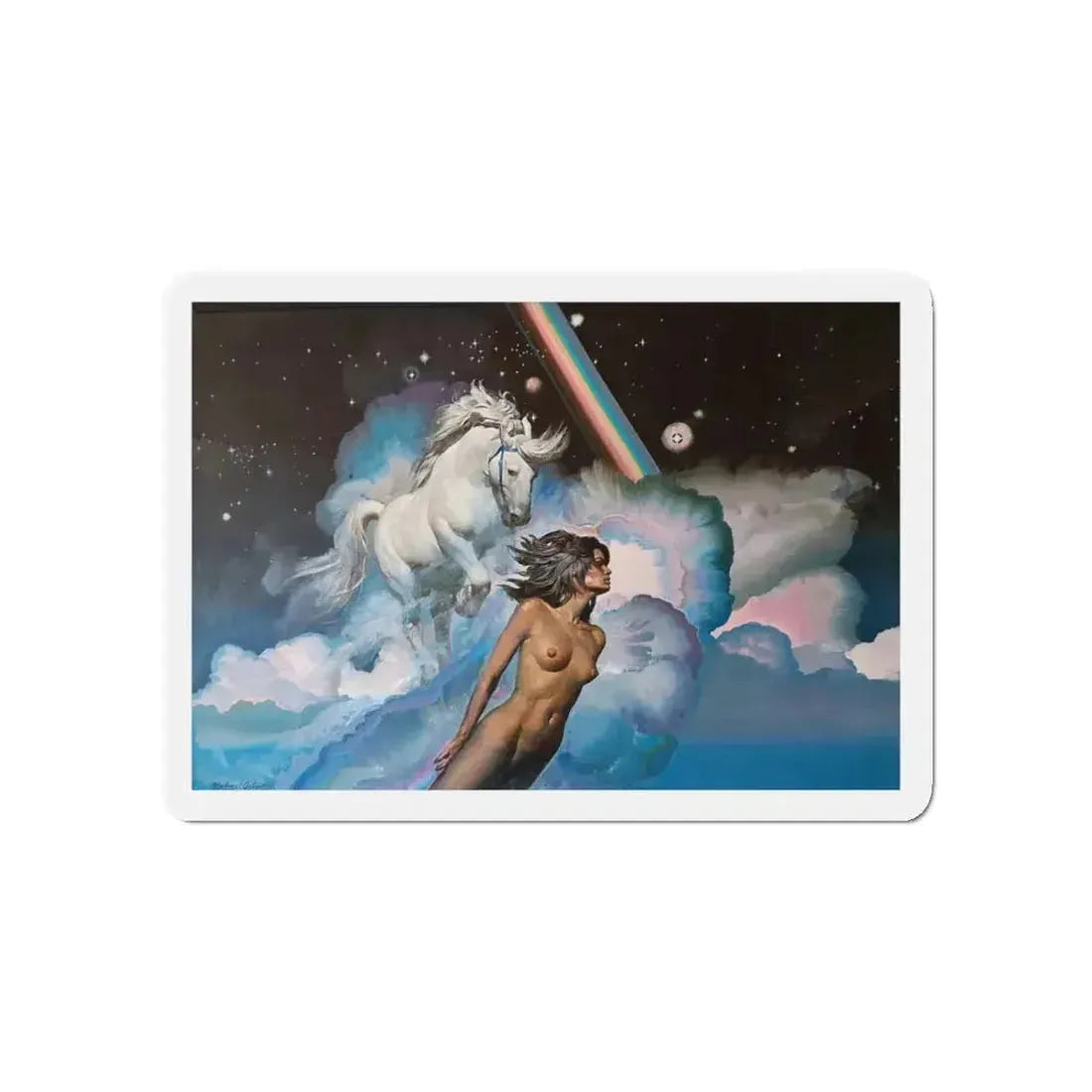 Angela's Rainbow (2) (Magazine Illustration) Refrigerator Magnet 5 Inch - The Sticker Space