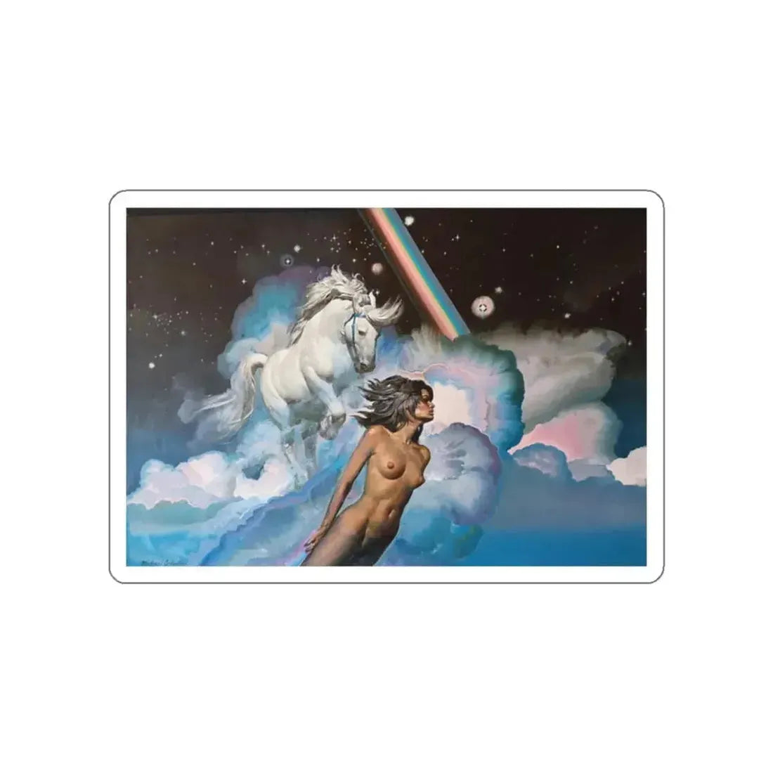 Angela's Rainbow (2) (Magazine Illustration) STICKER Vinyl Die-Cut Decal White Die-Cut 2 Inch - The Sticker Space