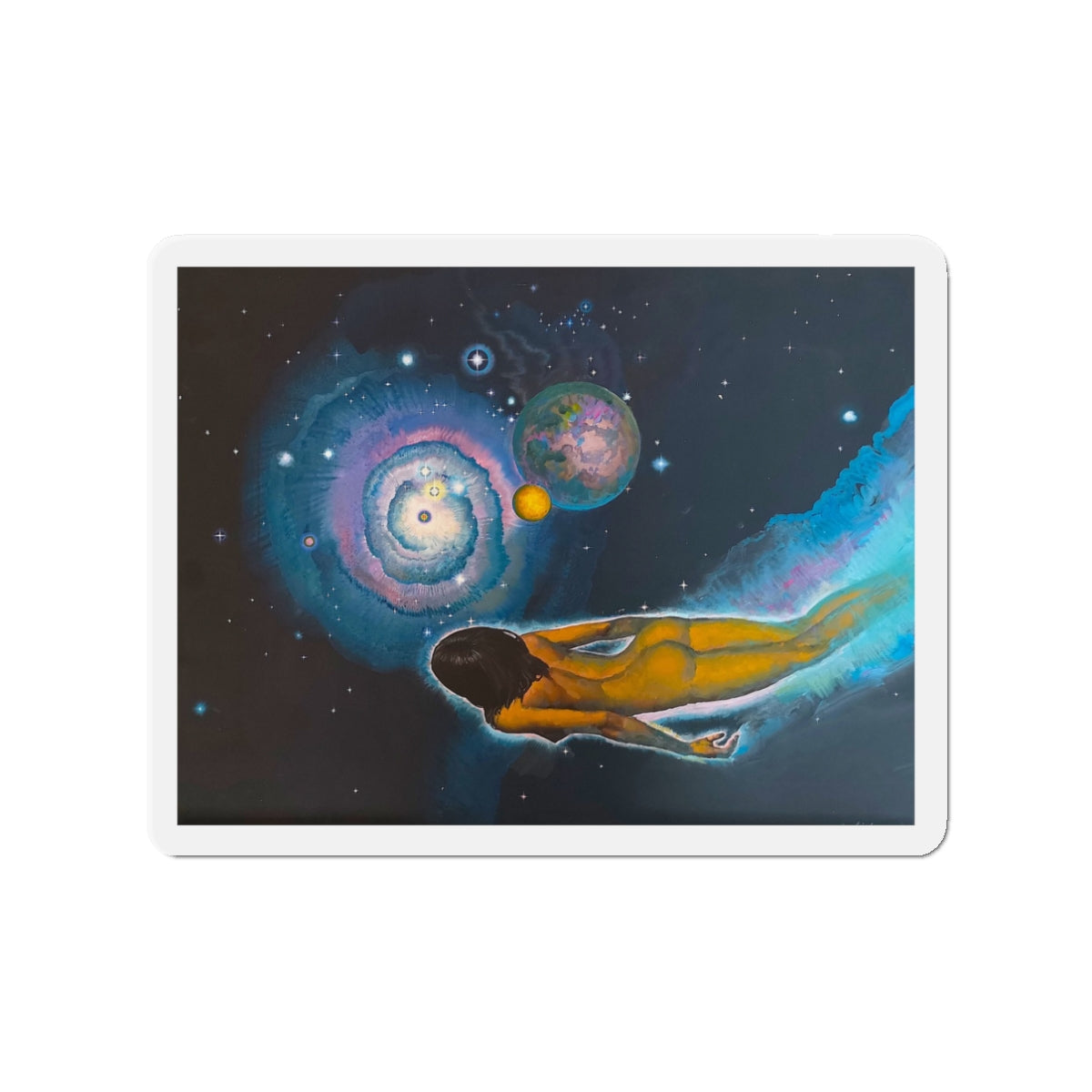 Angela's Rainbow (1) (Magazine Illustration) Refrigerator Magnet-3" x 3"-The Sticker Space