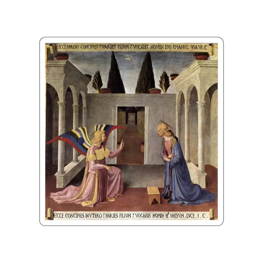 ANGELICO, Fra - Annunciation (Artwork) STICKER Vinyl Die-Cut Decal White Die-Cut 6 Inch - The Sticker Space