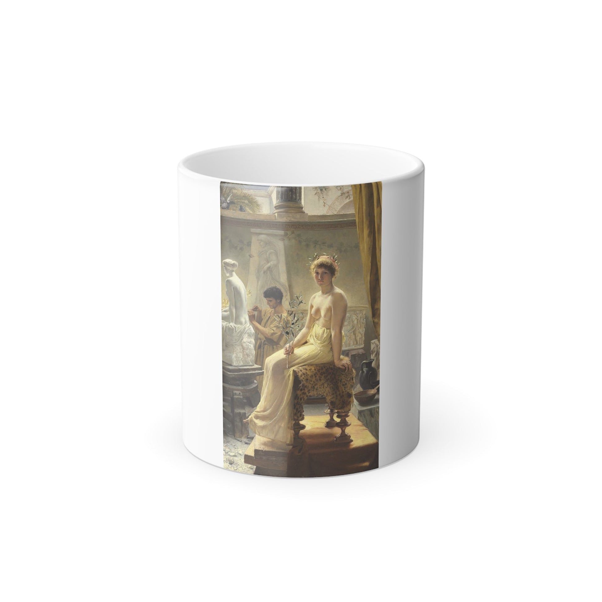 Angelo Comte de Courten (1848-1925)%0aThe Sculptor's Model%0a - Color Changing Mug 11oz-11oz-The Sticker Space