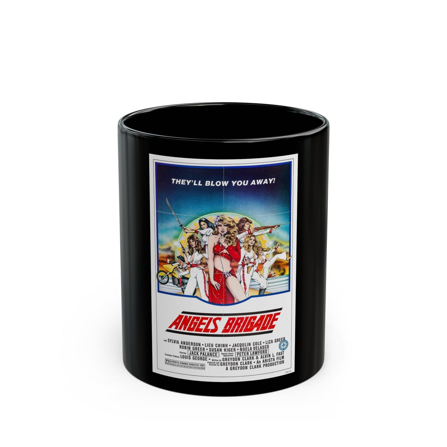 ANGELS BRIGADE 1979 Movie Poster - Black Coffee Mug-11oz-The Sticker Space