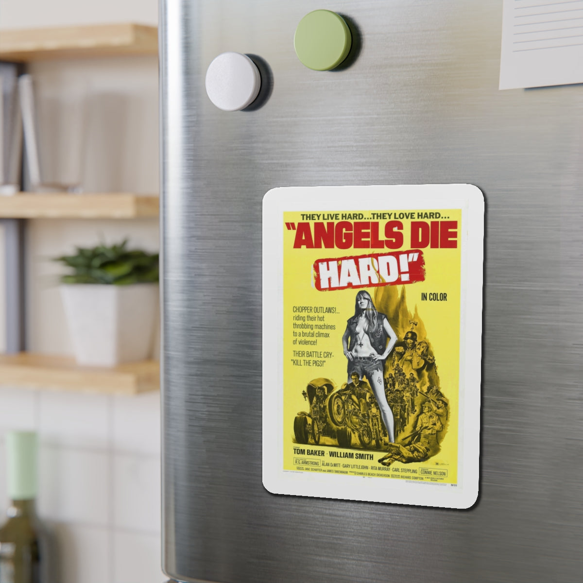 ANGELS DIE HARD 1970 Movie Poster - Die-Cut Magnet-The Sticker Space