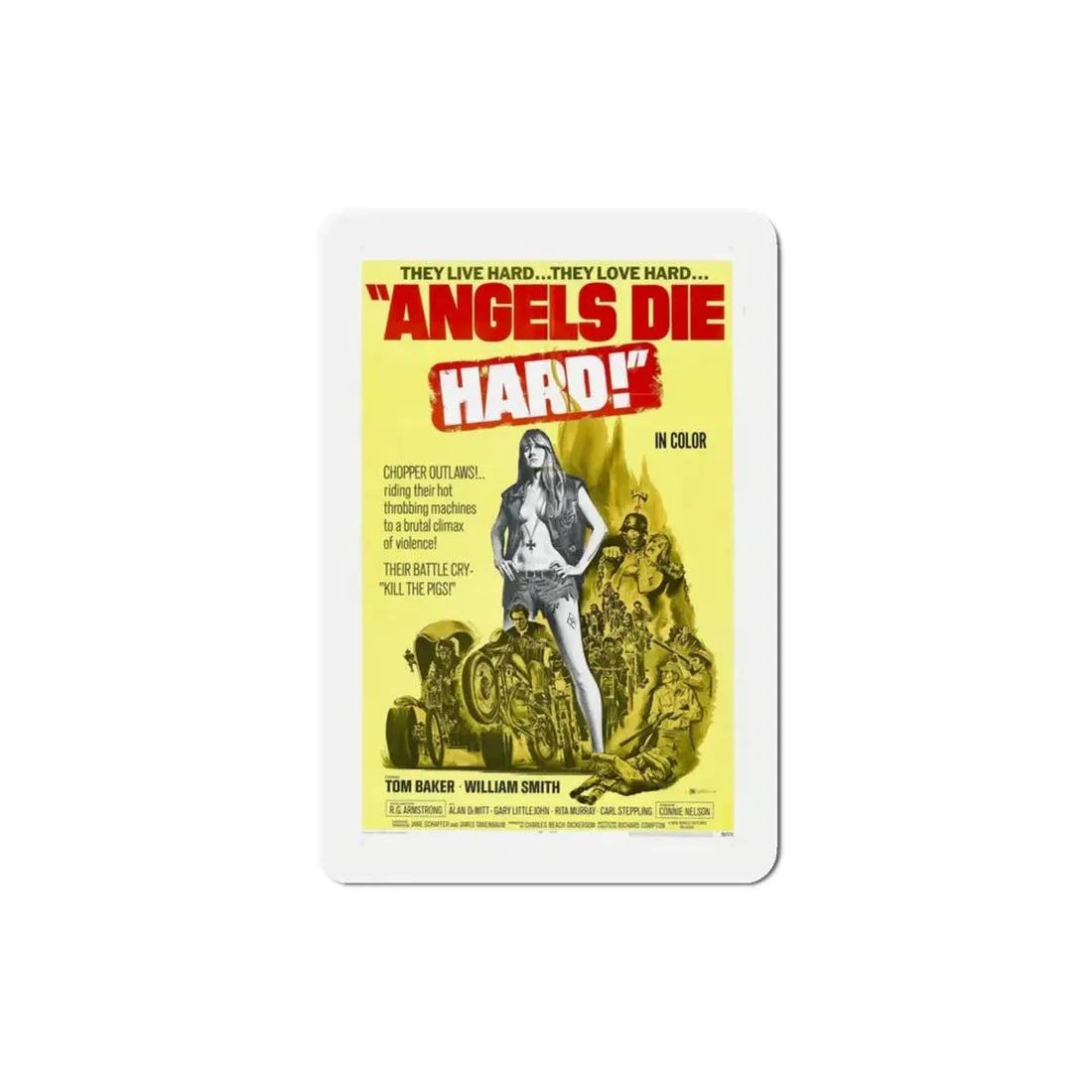 Angels Die Hard 1970 Movie Poster Refrigerator Magnet - The Sticker Space
