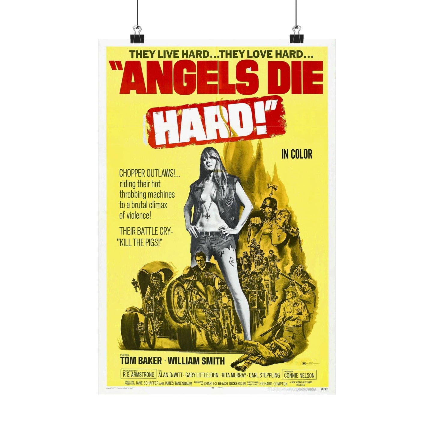 ANGELS DIE HARD 1970 - Paper Movie Poster-12″ x 18″-The Sticker Space