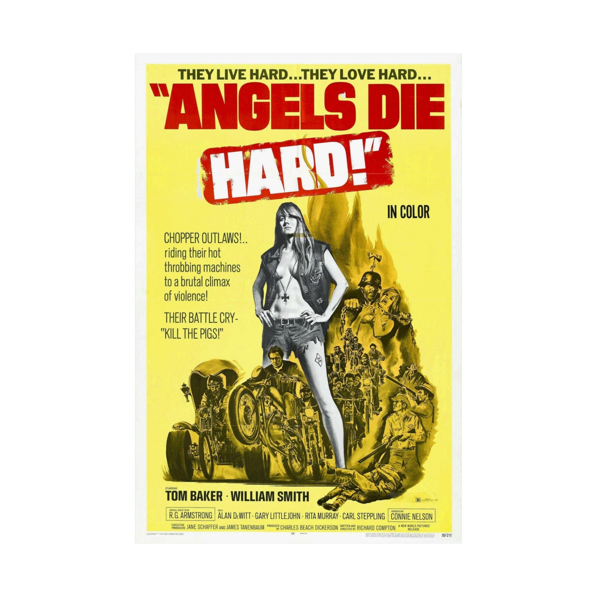 ANGELS DIE HARD 1970 - Paper Movie Poster-The Sticker Space