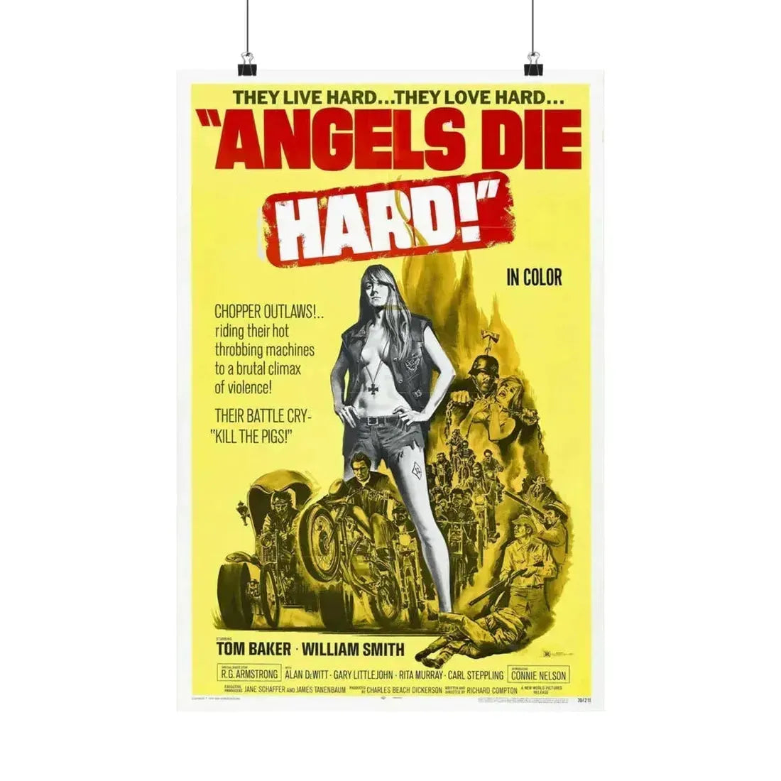 ANGELS DIE HARD 1970 - Paper Movie Poster 16″ x 24″ Matte - The Sticker Space