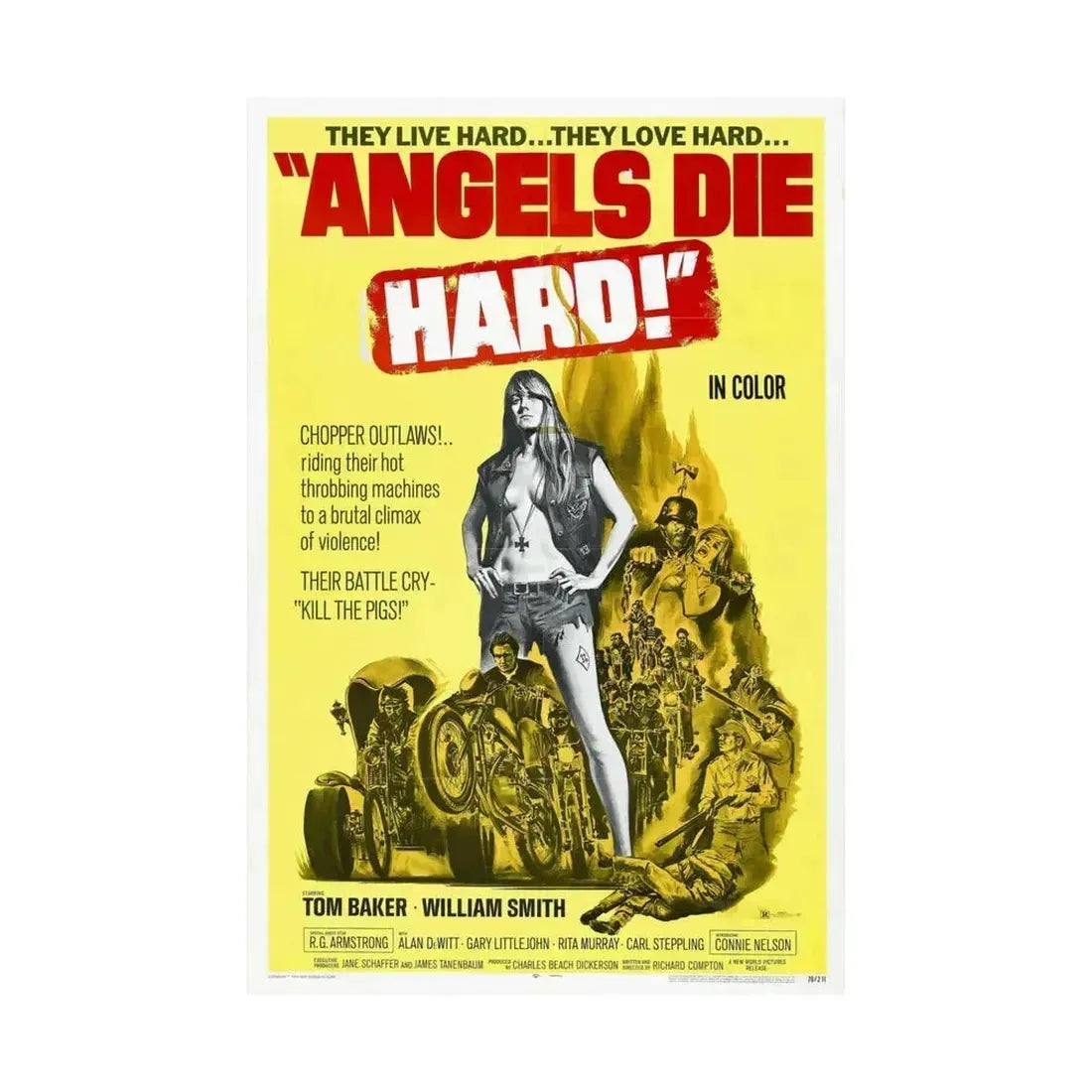 ANGELS DIE HARD 1970 - Paper Movie Poster - The Sticker Space