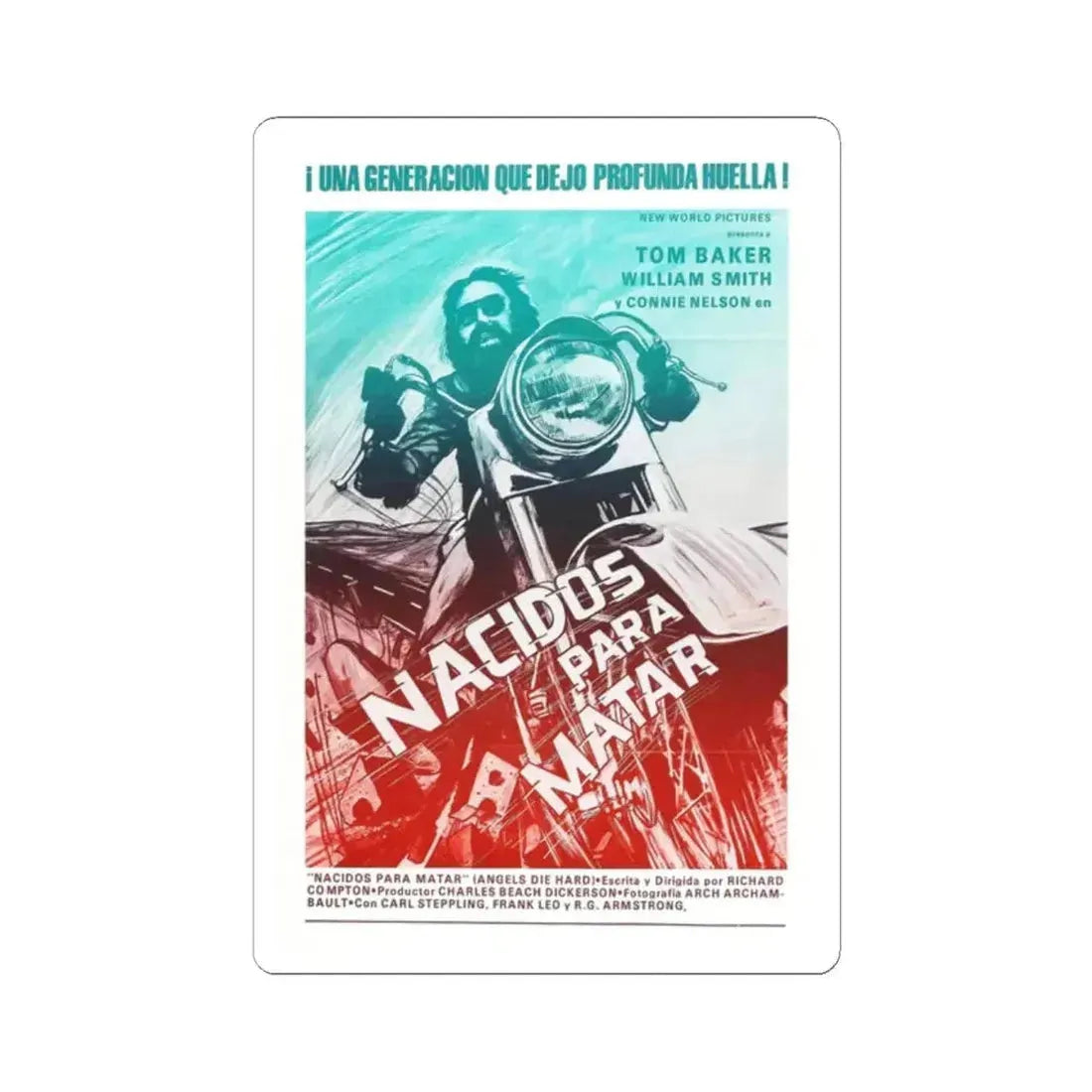 ANGELS DIE HARD (2) 1970 Movie Poster - STICKER Vinyl Kiss-Cut Decal 2 Inch White - The Sticker Space