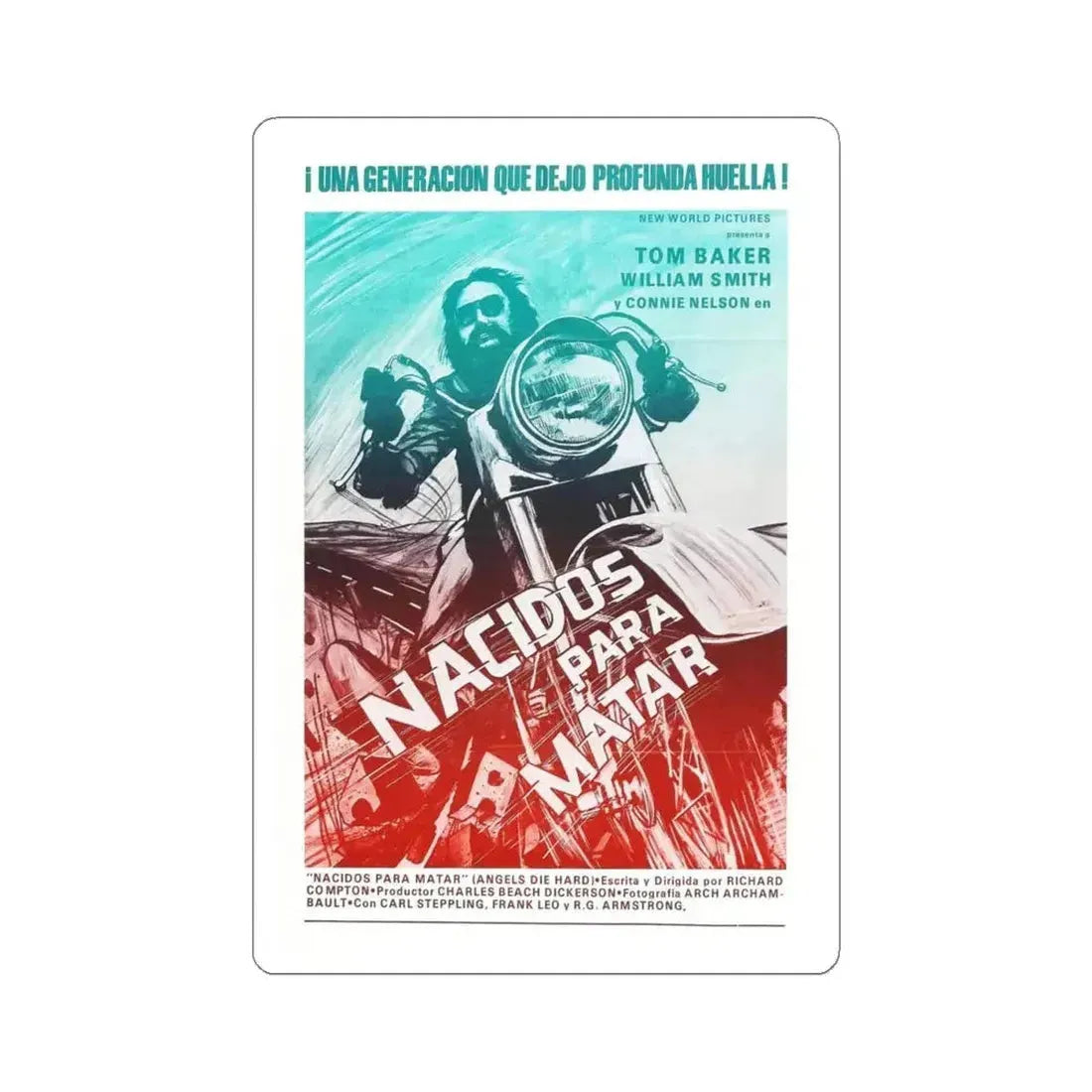 ANGELS DIE HARD (2) 1970 Movie Poster - STICKER Vinyl Kiss-Cut Decal 4 Inch White - The Sticker Space