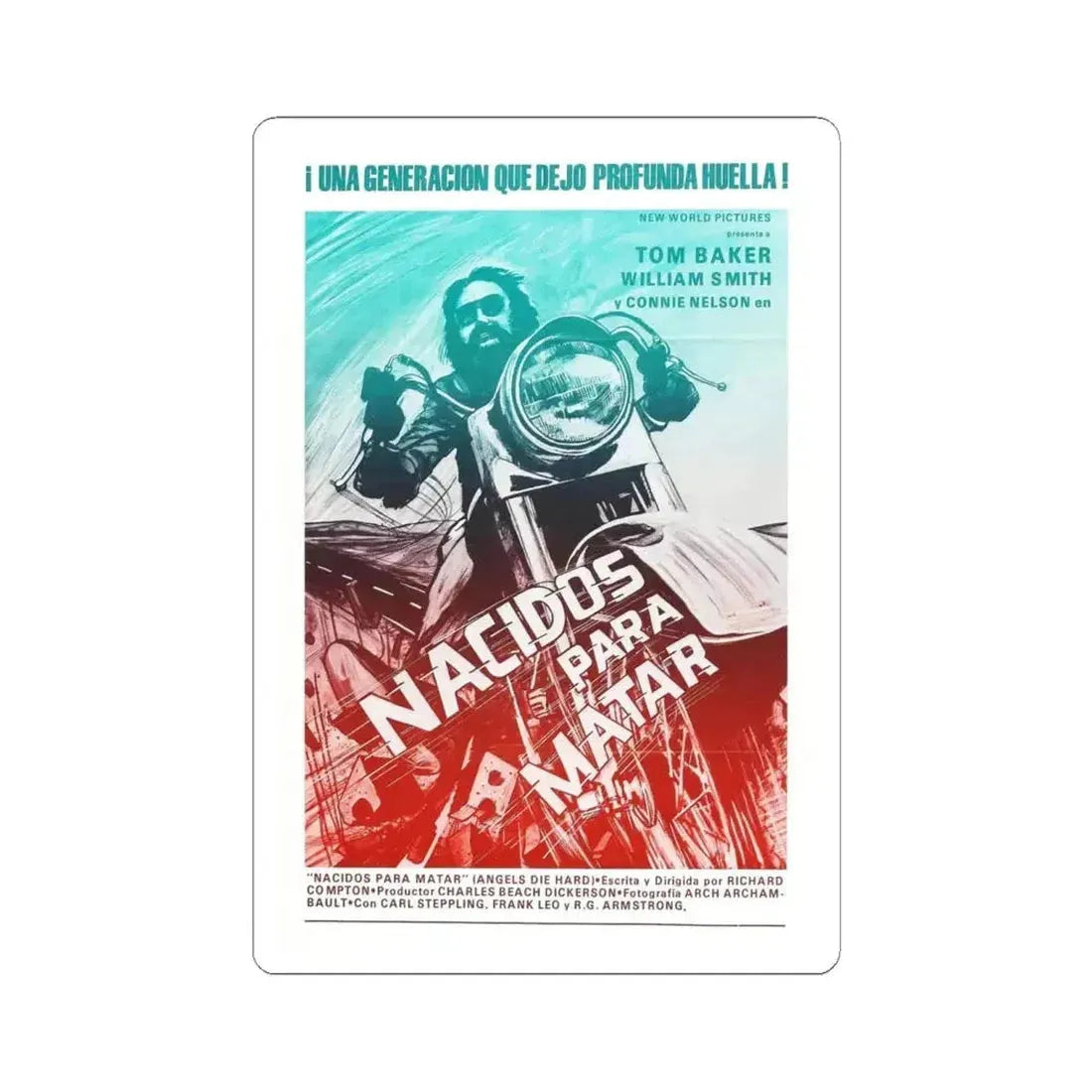 ANGELS DIE HARD (2) 1970 Movie Poster - STICKER Vinyl Kiss-Cut Decal 6 Inch White - The Sticker Space