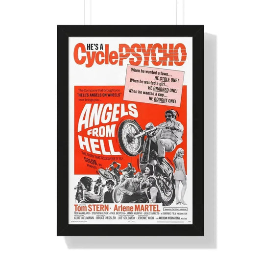 ANGELS FROM HELL 1968 - Framed Movie Poster 16″ x 24″ Black - The Sticker Space