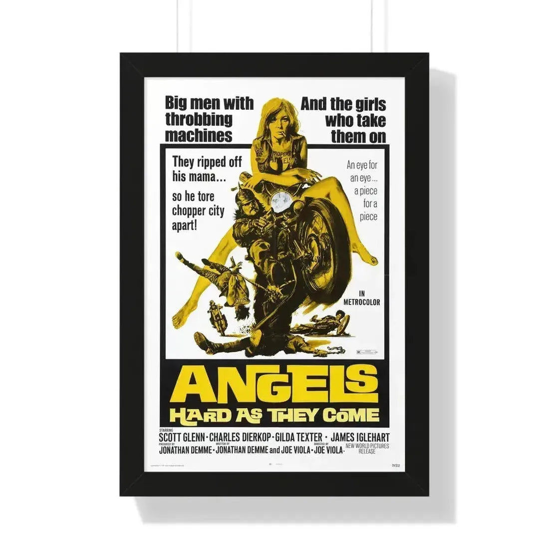 ANGELS HARD AS THEY COME 1971 - Framed Movie Poster 16″ x 24″ Black - The Sticker Space