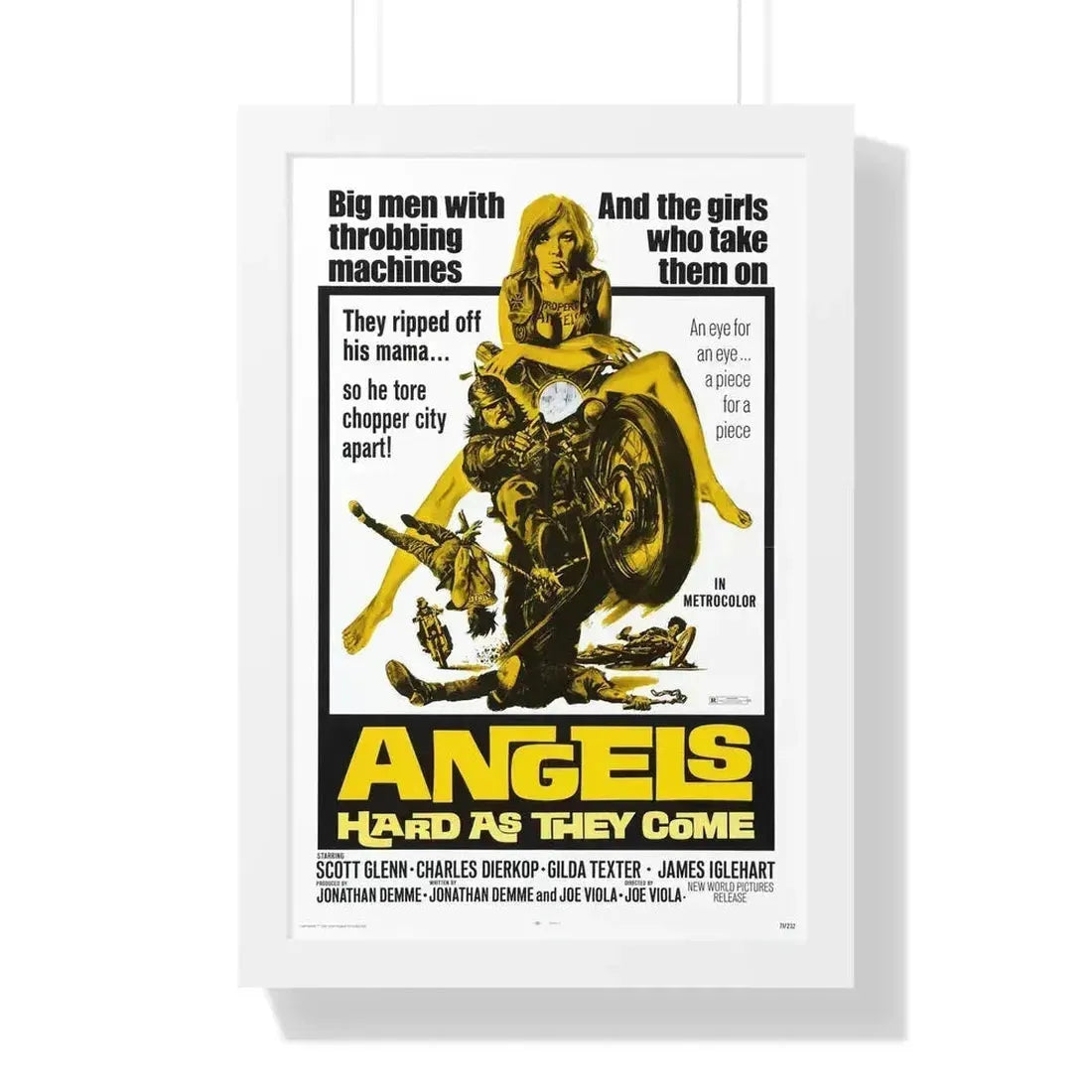 ANGELS HARD AS THEY COME 1971 - Framed Movie Poster 16″ x 24″ White - The Sticker Space