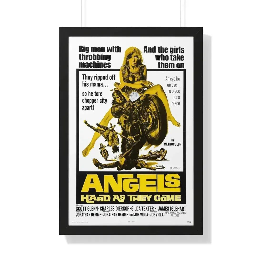 ANGELS HARD AS THEY COME 1971 - Framed Movie Poster 20" x 30" Black - The Sticker Space