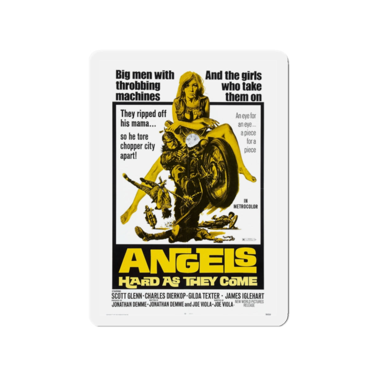 ANGELS HARD AS THEY COME 1971 Movie Poster - Die-Cut Magnet-2" x 2"-The Sticker Space